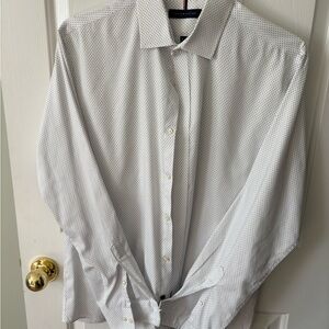 EUC Tommy Hilfiger Men's White Polka Dot Shirt